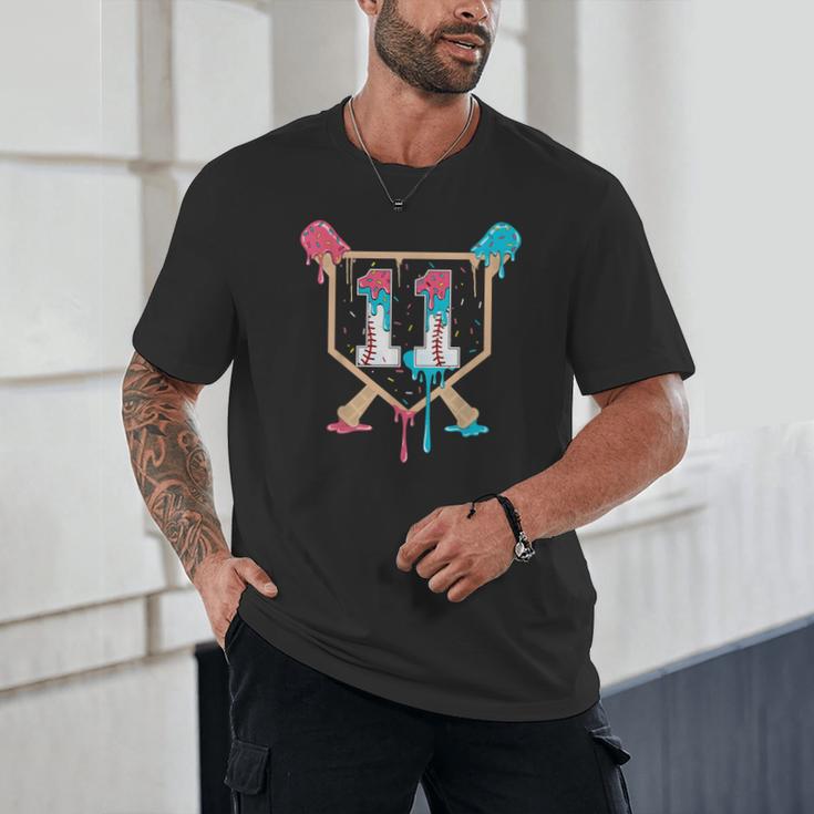 Baseball 11 Year Old Ice Cream Drip 11th Birthday Boy Player Unisex T-Shirt Baseball 11 Year Old Ice Cream Drip 11th Birthday Boy Player Unisex T-Shirt