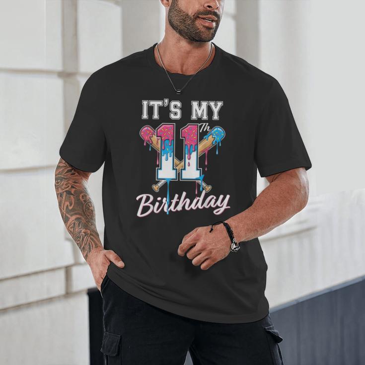 Baseball 11 Year Old Ice Cream Drip 11th Birthday Boys Unisex T-Shirt Baseball 11 Year Old Ice Cream Drip 11th Birthday Boys Unisex T-Shirt