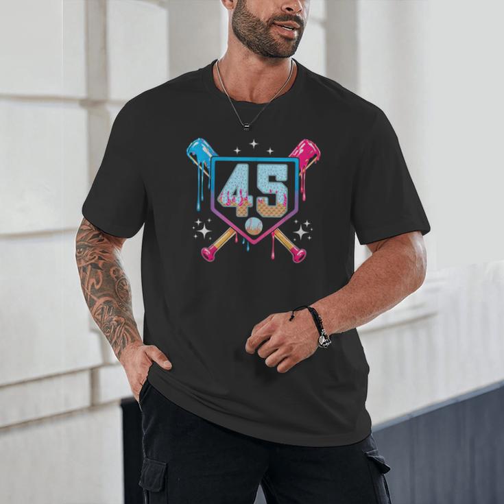Baseball 45 Year Old Ice Cream Drip 45th Birthday Number 45 Unisex T-Shirt Baseball 45 Year Old Ice Cream Drip 45th Birthday Number 45 Unisex T-Shirt