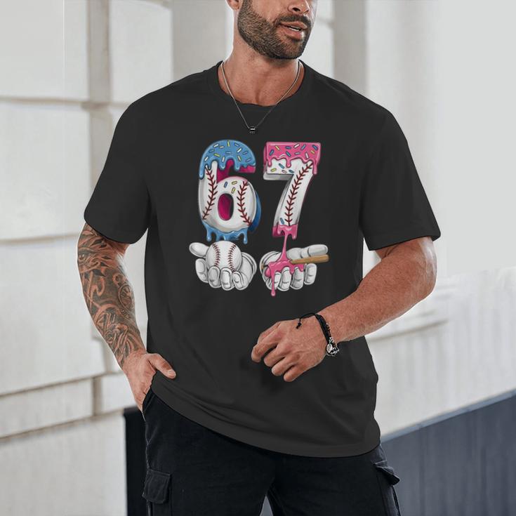 Baseball 67 Ice Cream Drip Six Seven Boys Girls Meme Unisex T-Shirt Baseball 67 Ice Cream Drip Six Seven Boys Girls Meme Unisex T-Shirt