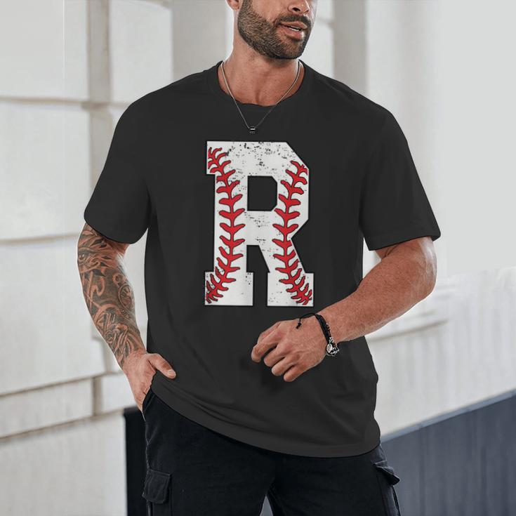 Baseball Alphabet Monogram Initial Letter R Unisex T-Shirt
