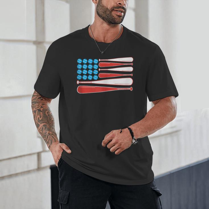 Baseball American Flag Patriotic USA Pride Unisex T-Shirt