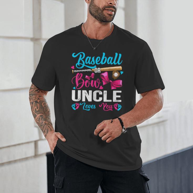 Baseball Or Bows Uncle Loves You Gender Reveal Unisex T-Shirt Baseball Or Bows Uncle Loves You Gender Reveal Unisex T-Shirt