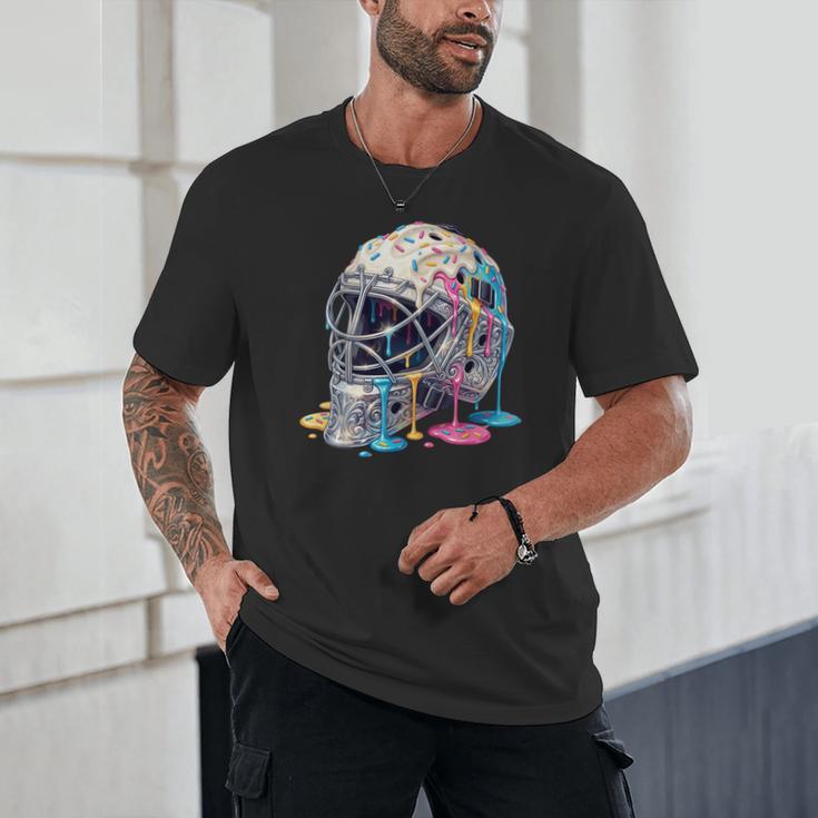 Baseball Catcher Mask Ice Cream Dripping Baseball Boys Unisex T-Shirt Baseball Catcher Mask Ice Cream Dripping Baseball Boys Unisex T-Shirt