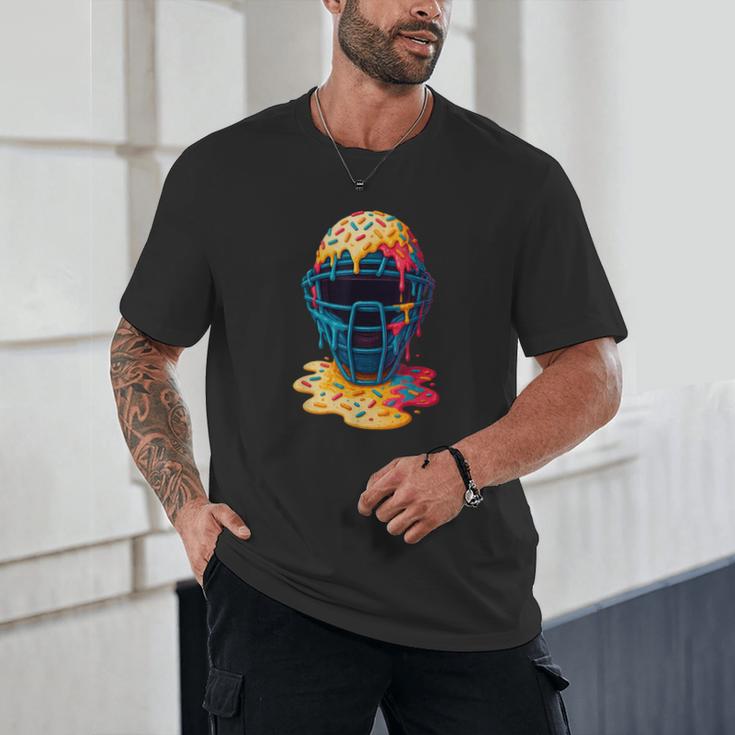 Baseball Catcher Mask Ice Cream Dripping Baseball Fan Boys Unisex T-Shirt