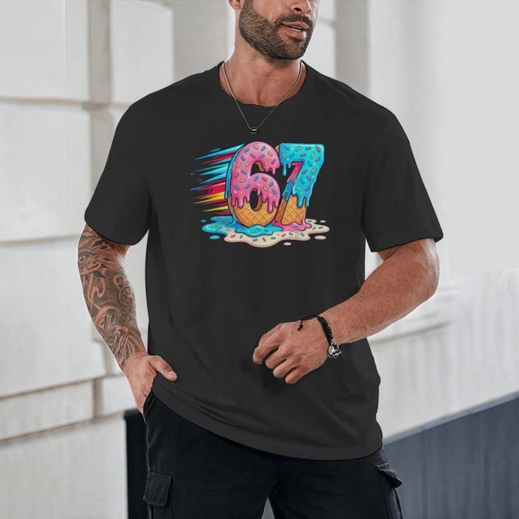 Baseball Drip Ice Cream 67 Graffiti Splash Melt Unisex T-Shirt Baseball Drip Ice Cream 67 Graffiti Splash Melt Unisex T-Shirt
