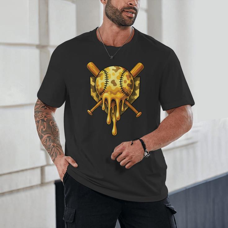 Baseball Drip Ice Cream Camo Cool Unisex T-Shirt