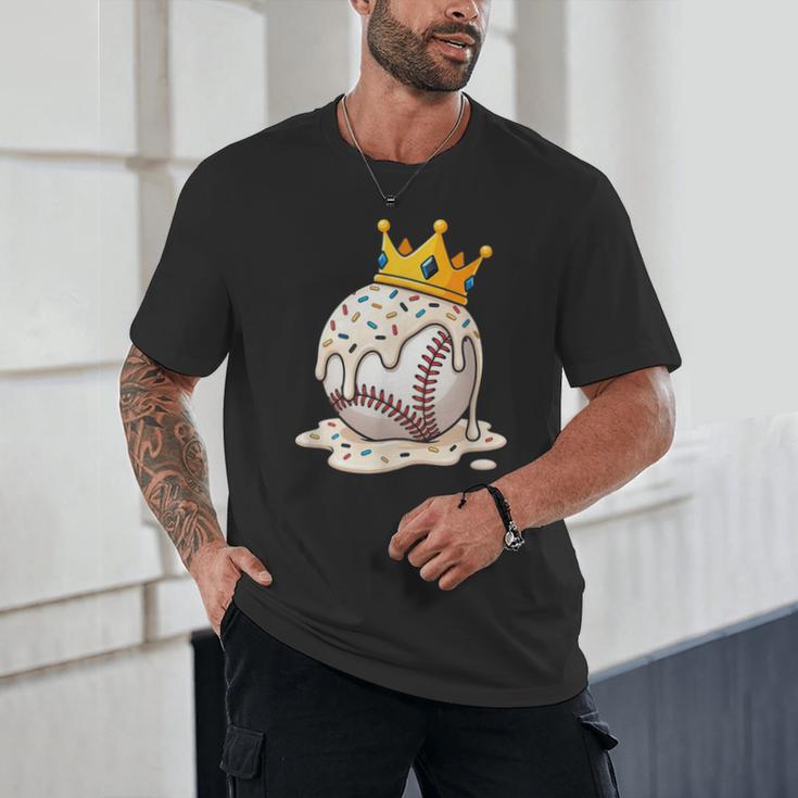 Baseball Drip Ice Cream Crown Melt Graphic Unisex T-Shirt