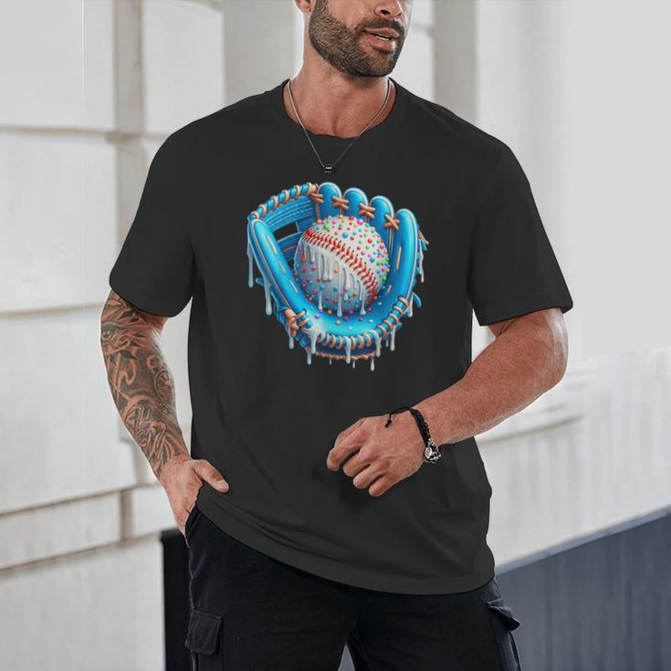Baseball Drip Ice Cream Glove With Sprinkles Ball Boys Youth Unisex T-Shirt