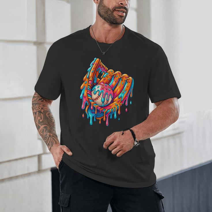 Baseball Drip Ice Cream Sprinkles Baseball Glove For Boys Unisex T-Shirt Baseball Drip Ice Cream Sprinkles Baseball Glove For Boys Unisex T-Shirt