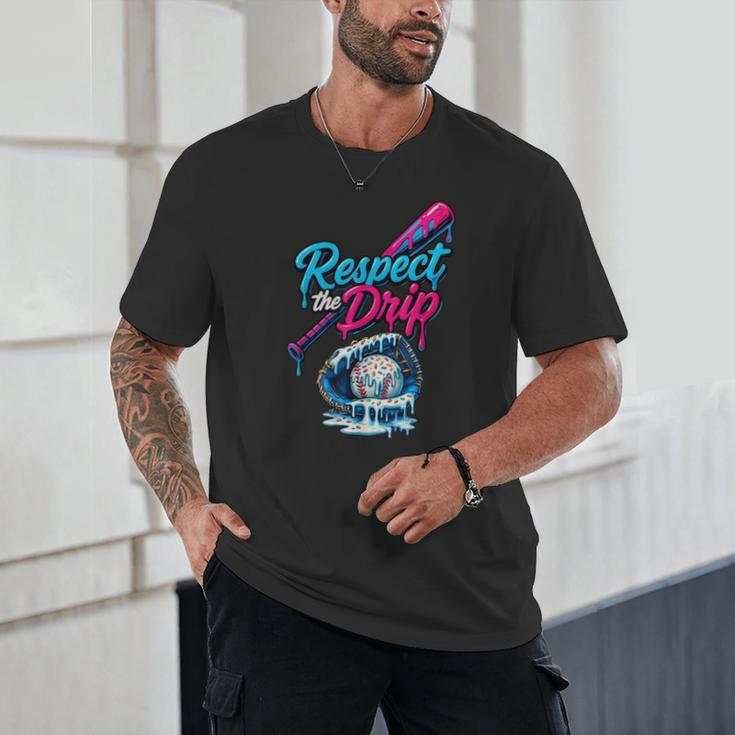 Baseball Drip Ice Cream Sprinkles Youth Boys Baseball Glove Unisex T-Shirt