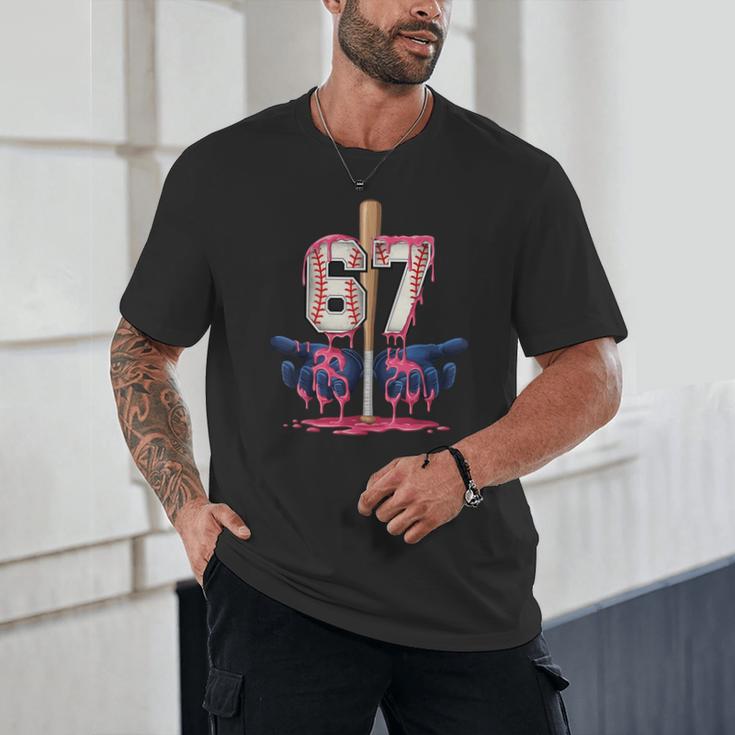 Baseball Drip Shirt Youth Baseball Glove Drip Ice Cream Unisex T-Shirt