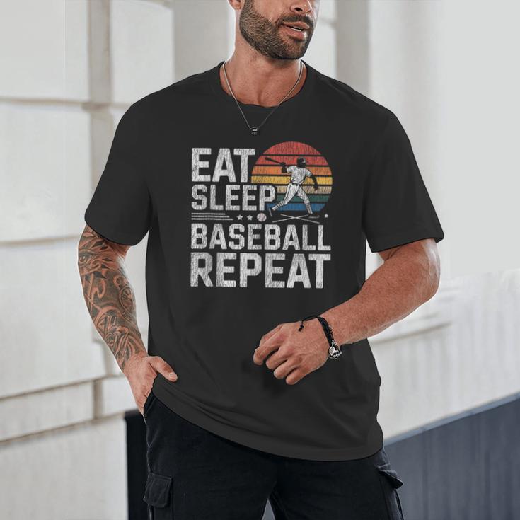 Baseball Fan Vintage Retro Eat Sleep Baseball Repeat Unisex T-Shirt Baseball Fan Vintage Retro Eat Sleep Baseball Repeat Unisex T-Shirt