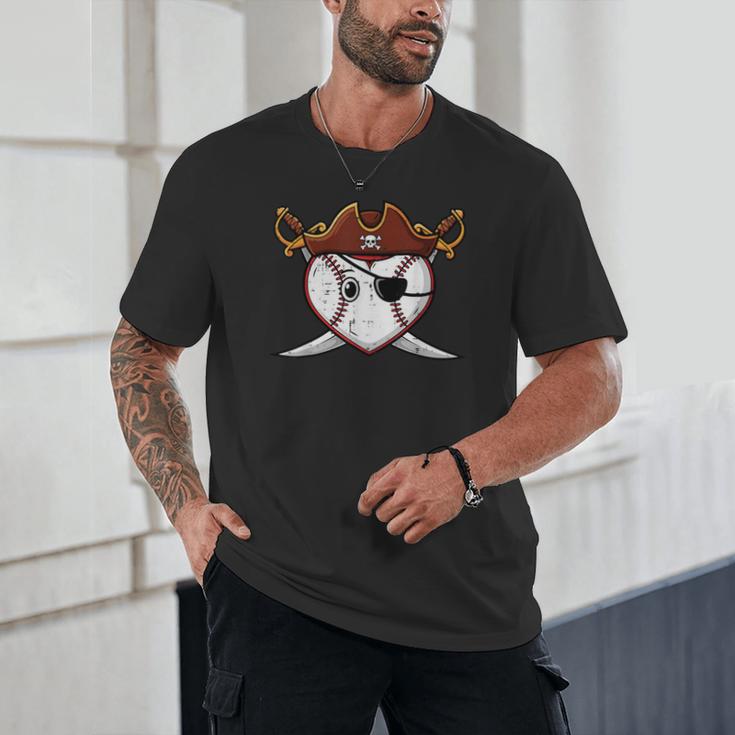 Baseball Heart Pirate Hat Crossed Swords Men Boys Kids Youth Unisex T-Shirt Baseball Heart Pirate Hat Crossed Swords Men Boys Kids Youth Unisex T-Shirt