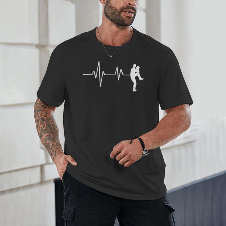 Baseball Heartbeat Pitcher Position Simple Line Art Unisex T-Shirt Baseball Heartbeat Pitcher Position Simple Line Art Unisex T-Shirt
