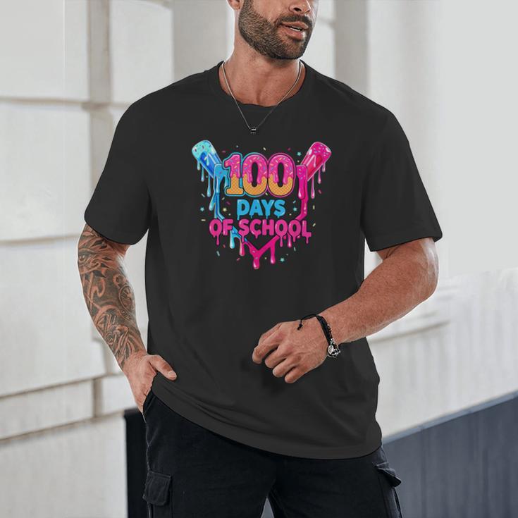 Baseball Ice Cream Drip 100 Days Of School Boys Girls 100th Unisex T-Shirt Baseball Ice Cream Drip 100 Days Of School Boys Girls 100th Unisex T-Shirt