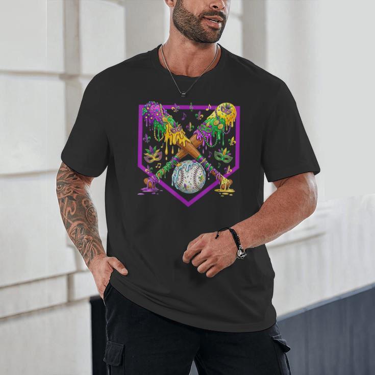 Baseball Ice Cream Drip Boys Mardi Gras Carnival Party Mask Unisex T-Shirt Baseball Ice Cream Drip Boys Mardi Gras Carnival Party Mask Unisex T-Shirt