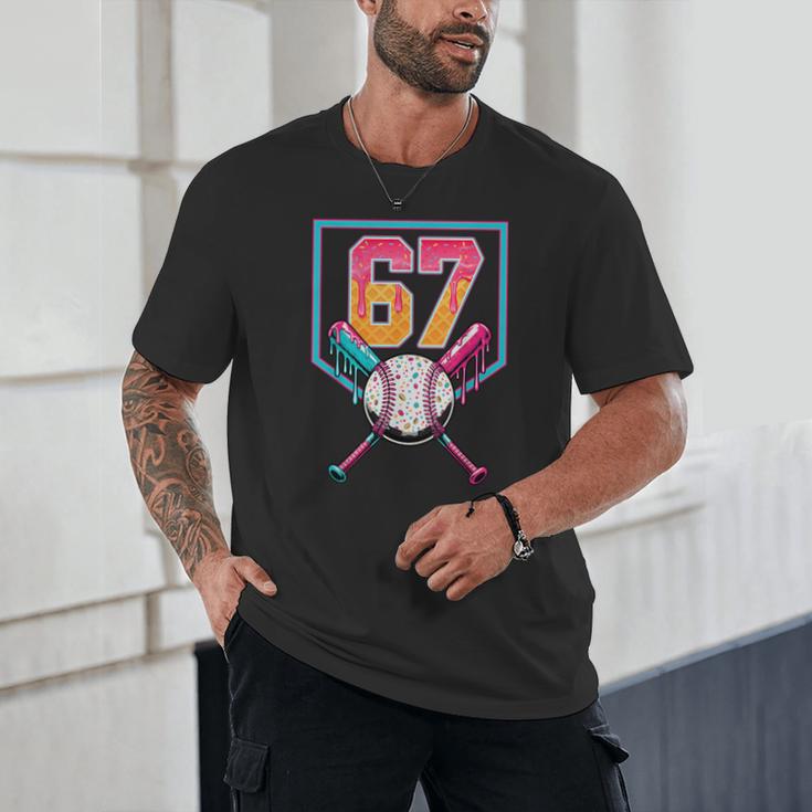 Baseball Ice Cream Drip Number 67 Player 67th Birthday Men Unisex T-Shirt Baseball Ice Cream Drip Number 67 Player 67th Birthday Men Unisex T-Shirt