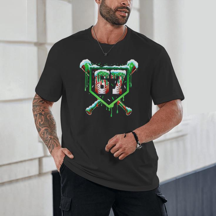 Baseball Ice Cream Drip Number 67 Six Seven Meme Christmas Unisex T-Shirt Baseball Ice Cream Drip Number 67 Six Seven Meme Christmas Unisex T-Shirt