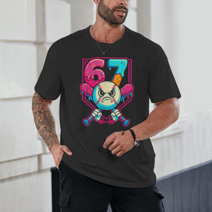 Baseball Ice Cream Drip Number 67 Six Seven Meme 67 Unisex T-Shirt Baseball Ice Cream Drip Number 67 Six Seven Meme 67 Unisex T-Shirt