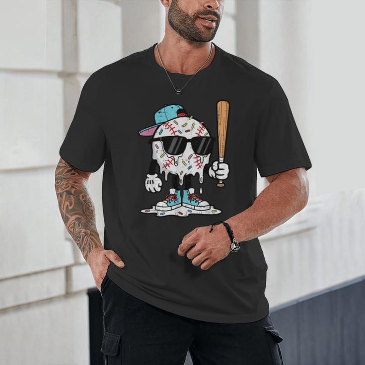 Baseball Ice Cream Drip Sports Boys Kids Youth Men Unisex T-Shirt Baseball Ice Cream Drip Sports Boys Kids Youth Men Unisex T-Shirt