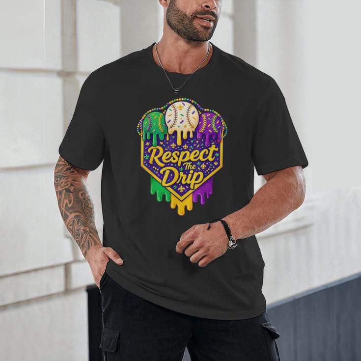 Baseball Ice Cream Respect The Drip Mardi Gras Carnival Boys Unisex T-Shirt Baseball Ice Cream Respect The Drip Mardi Gras Carnival Boys Unisex T-Shirt