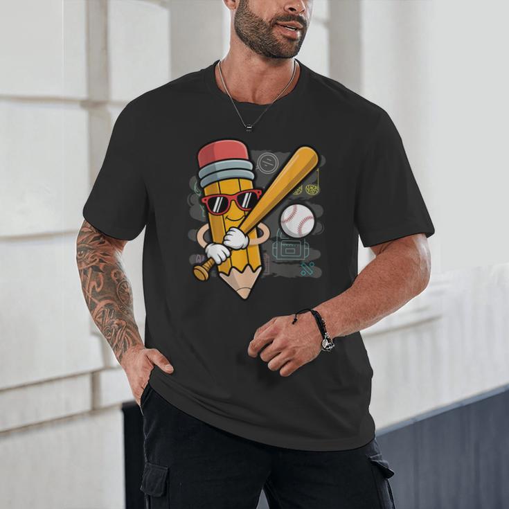 Baseball Player Pencil Back To School Cute Sport Students Unisex T-Shirt Baseball Player Pencil Back To School Cute Sport Students Unisex T-Shirt