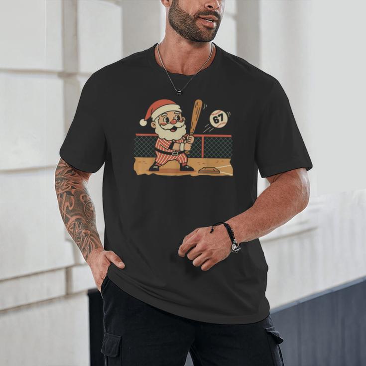 Baseball Santa 67 Christmas Xmas Boys Retro Unisex T-Shirt Baseball Santa 67 Christmas Xmas Boys Retro Unisex T-Shirt