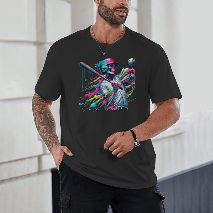 Baseball Skeleton Ice Cream Drip Baseball Boys Youth Unisex T-Shirt Baseball Skeleton Ice Cream Drip Baseball Boys Youth Unisex T-Shirt