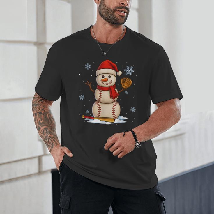 Baseball Snowman Merry Christmas Holiday Sports Xmas Pajamas Unisex T-Shirt Baseball Snowman Merry Christmas Holiday Sports Xmas Pajamas Unisex T-Shirt