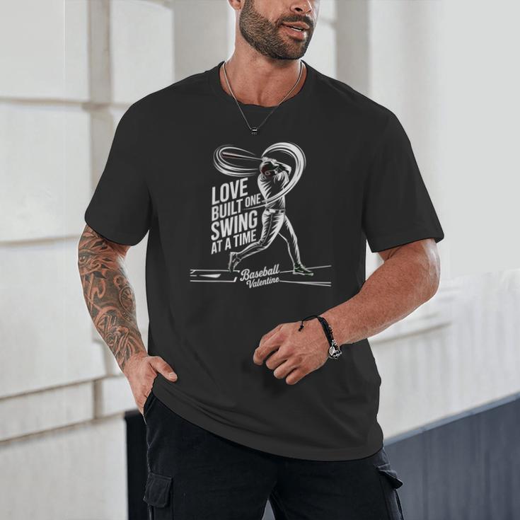 Baseball Valentine Love Built One Swing At A Time Tee Unisex T-Shirt Baseball Valentine Love Built One Swing At A Time Tee Unisex T-Shirt
