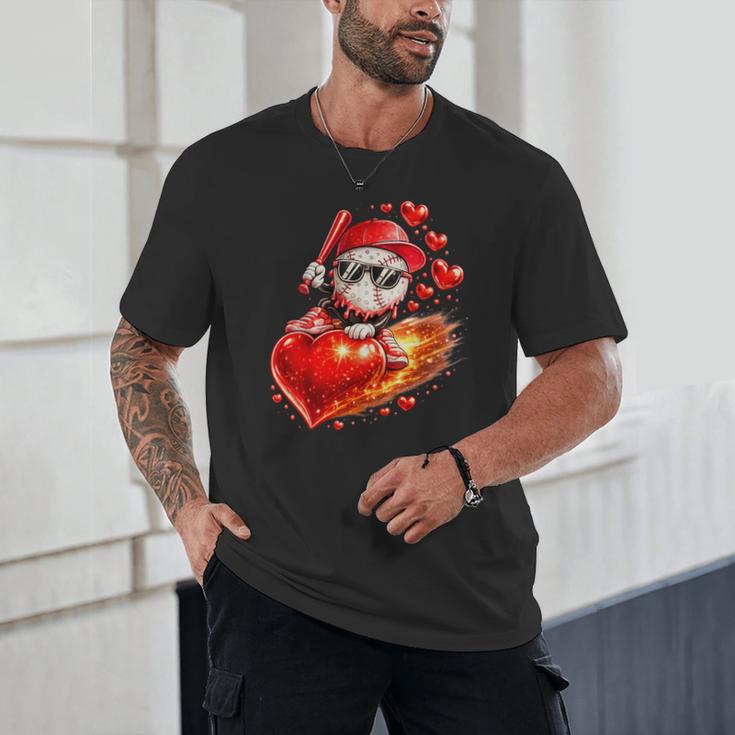 Baseball Valentine's Day Drip Ice Cream Team Unisex T-Shirt