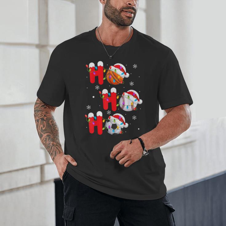 Basketball Baseball Soccer Christmas Ho Ho Ho Santa Xmas Unisex T-Shirt Basketball Baseball Soccer Christmas Ho Ho Ho Santa Xmas Unisex T-Shirt