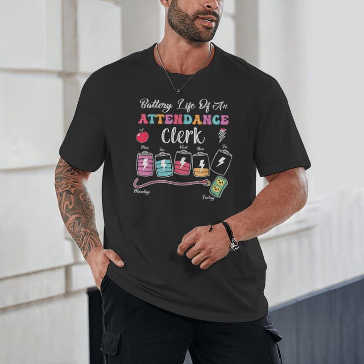 Battery Life Of An Attendance Clerk Back To School Unisex T-Shirt Battery Life Of An Attendance Clerk Back To School Unisex T-Shirt