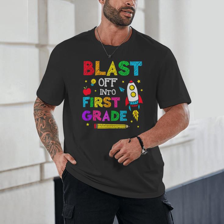 Blast Off Into First Grade Squad First Day Back To School Unisex T-Shirt Blast Off Into First Grade Squad First Day Back To School Unisex T-Shirt
