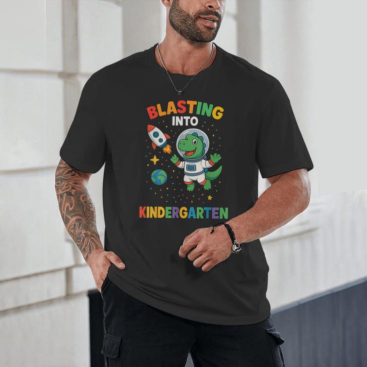 Blasting Into Kindergarten Dinosaur Astronaut Back To School Unisex T-Shirt Blasting Into Kindergarten Dinosaur Astronaut Back To School Unisex T-Shirt