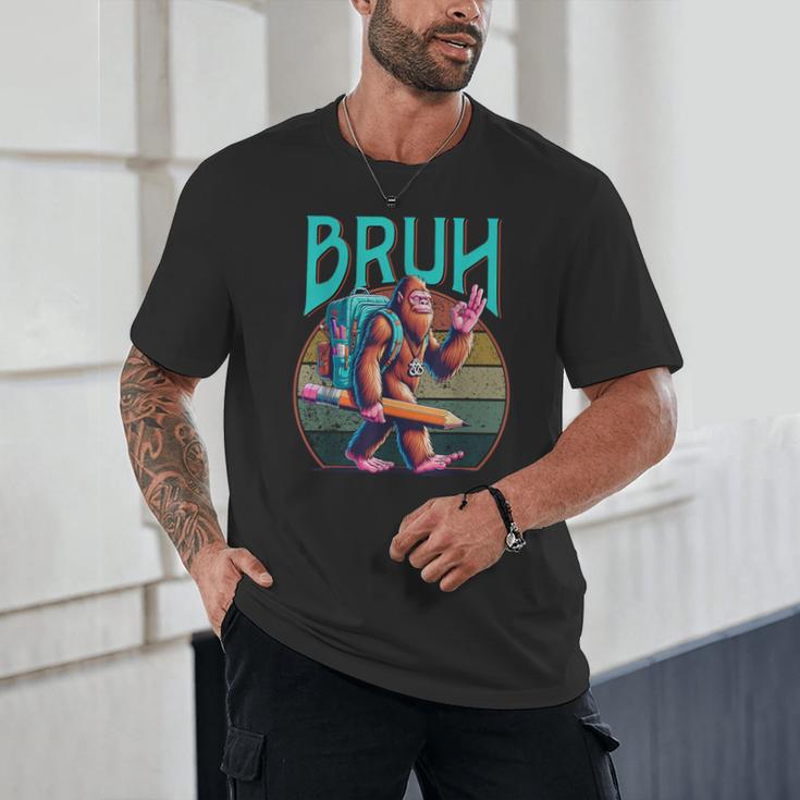 Boys Modern Bruh Big Foot Back To School Graphic Unisex T-Shirt Boys Modern Bruh Big Foot Back To School Graphic Unisex T-Shirt
