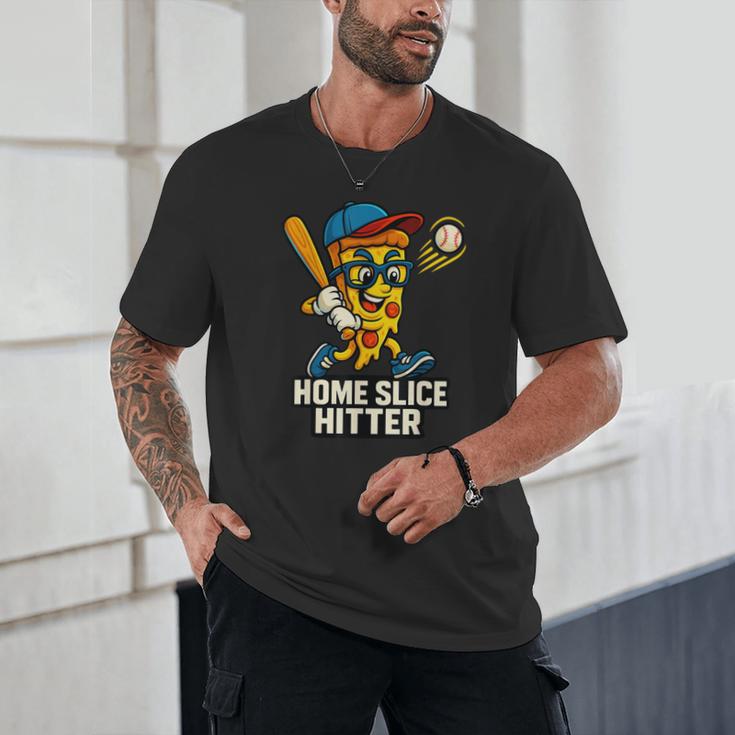 Boys Pizza Theme Baseball Home Hitter Unisex T-Shirt Boys Pizza Theme Baseball Home Hitter Unisex T-Shirt