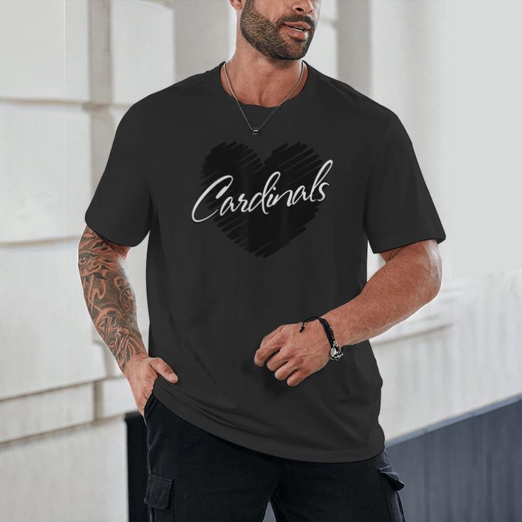 Cardinals Heart Back To School Spirit Unisex T-Shirt