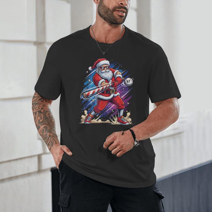 Christmas Baseball Santa Game Day Xmas Boys Kids Men Unisex T-Shirt Christmas Baseball Santa Game Day Xmas Boys Kids Men Unisex T-Shirt