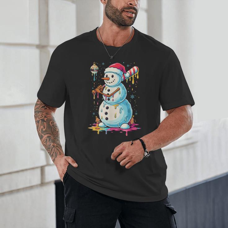 Christmas Baseball Snowman Drip For Boys Men Girls Women Unisex T-Shirt Christmas Baseball Snowman Drip For Boys Men Girls Women Unisex T-Shirt