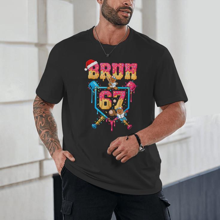 Christmas Gingerbread Bruh 67 Baseball Ice Cream Drip Kids Unisex T-Shirt