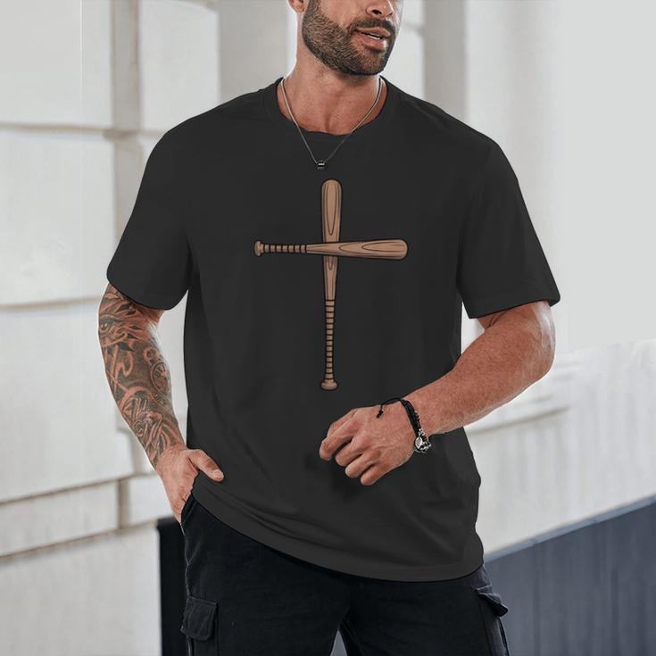 Cross Baseball Bats Christian Faith Sports Coach Pitcher Unisex T-Shirt Cross Baseball Bats Christian Faith Sports Coach Pitcher Unisex T-Shirt