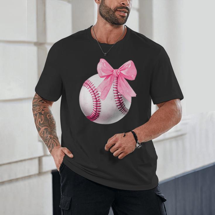 Cute Coquette Baseball Pink Bow Player & Fan Girls Unisex T-Shirt Cute Coquette Baseball Pink Bow Player & Fan Girls Unisex T-Shirt