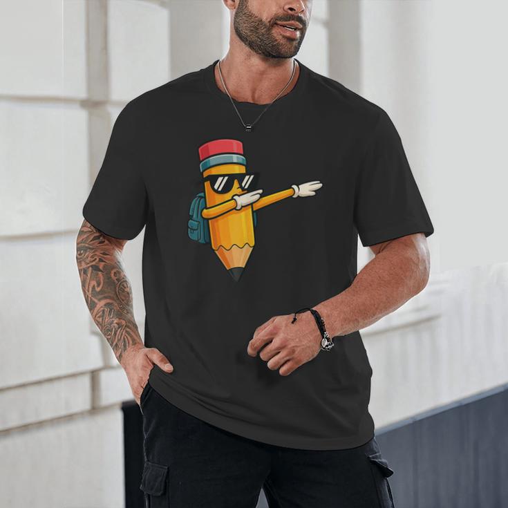 Dabbing Pencil Dancing Back To School First Day Student Boys Unisex T-Shirt Dabbing Pencil Dancing Back To School First Day Student Boys Unisex T-Shirt