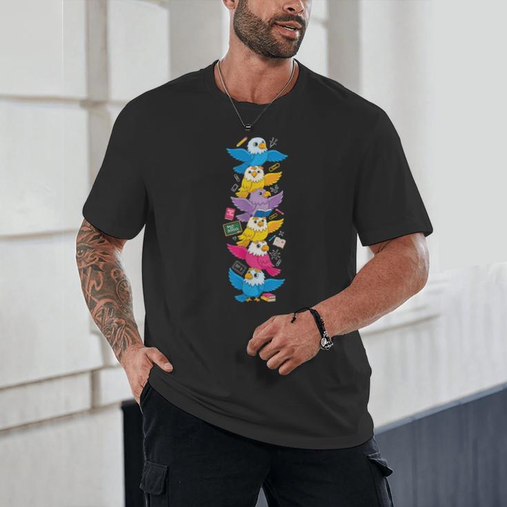 Eagle Colorful Rainbow Back To School Kids Boys Girls Unisex T-Shirt