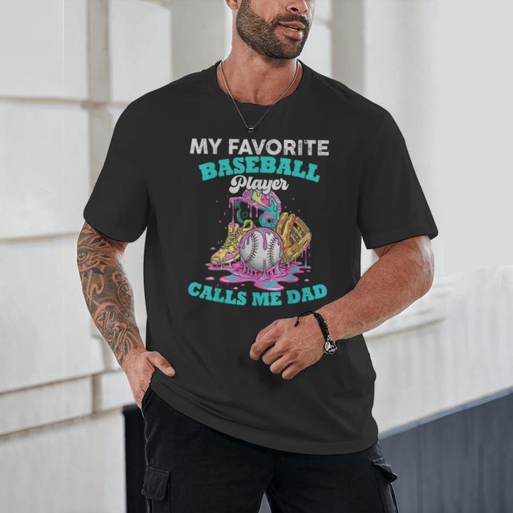 My Favorite Baseball Player Calls Me Dad Ice Cream Drip Unisex T-Shirt