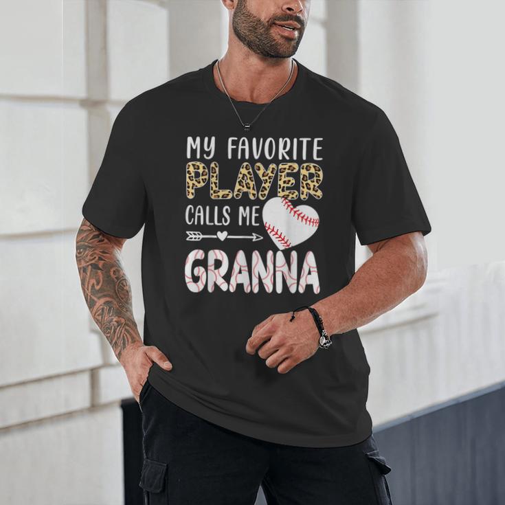 My Favorite Player Calls Me Granna Baseball Leopard Unisex T-Shirt