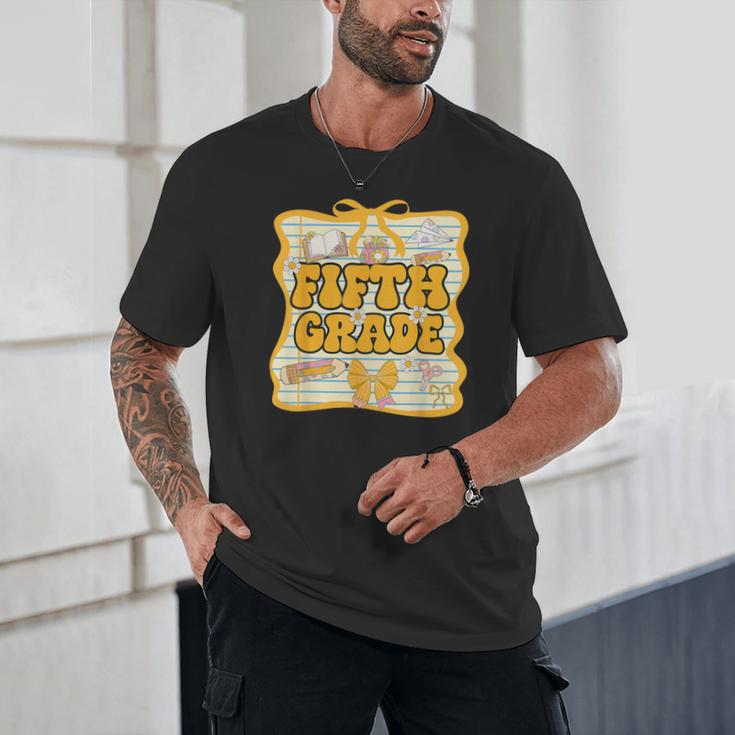 Fifth Grade Back To School Kids Girls Bow 5th Grade Groovy Unisex T-Shirt Fifth Grade Back To School Kids Girls Bow 5th Grade Groovy Unisex T-Shirt