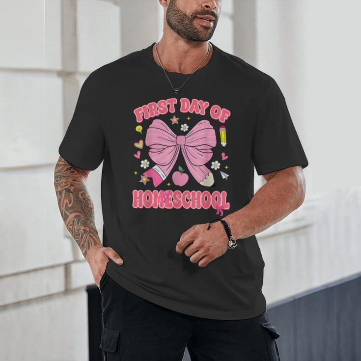 First Day Of Homeschool Coquette Back To School Girls Unisex T-Shirt First Day Of Homeschool Coquette Back To School Girls Unisex T-Shirt
